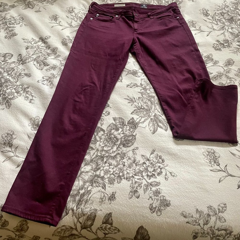 Adriano Goldschmied Burgandy Slim Straight Leg Jeans